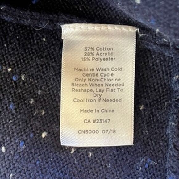 Talbots Donegal Navy Blue Speckled Open Front Cardigan Sweater Small - Picture 5 of 7
